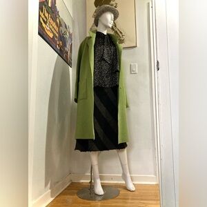 Winter/Fall Designer Vintage Outfit - Wool coat, knit bowler hat, top, skirt